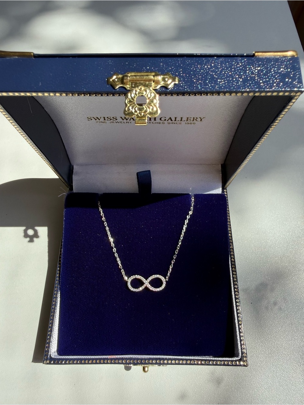 14K Gold Infinity Diamond Necklace - 
Natural Diamonds, New in Box